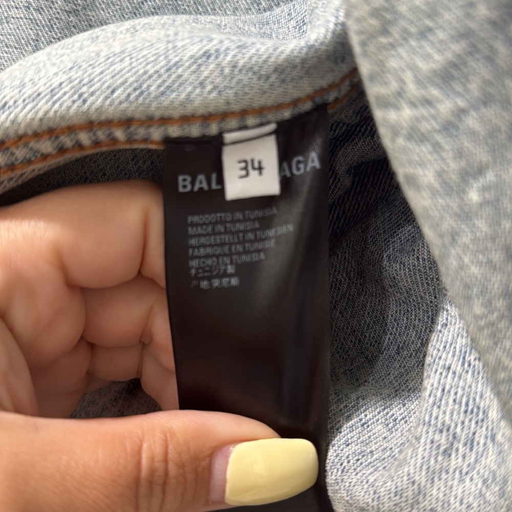 Balenciaga Women’s Oversized Distressed Denim Jacket - Picture 7 of 8